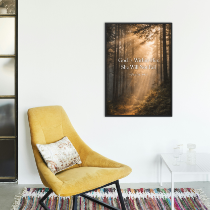 God Is Within Her She Will Not Fail Psalm 46:5 Inspirational Christian Rolled Poster - Image 5