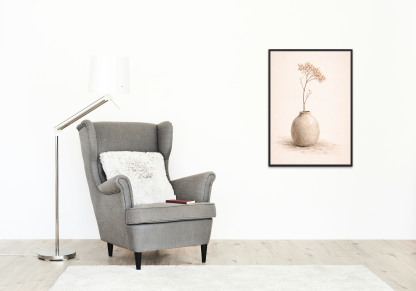 Minimalist Dried Flowers in Vase Rolled Poster - Image 6
