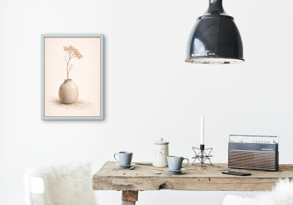 Minimalist Dried Flowers in Vase Rolled Poster - Image 7