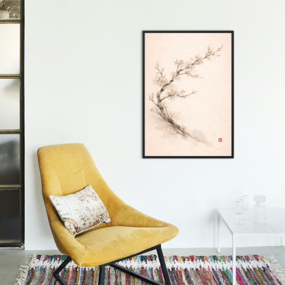 Rolled Poster – Minimalist Ink Blossom Tree Wall Art - Image 2