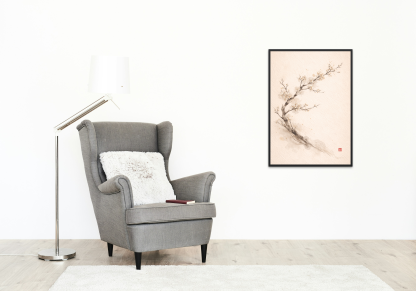 Rolled Poster – Minimalist Ink Blossom Tree Wall Art - Image 3