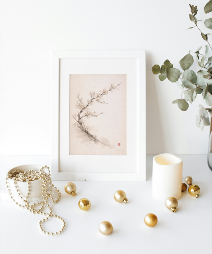 Rolled Poster – Minimalist Ink Blossom Tree Wall Art - Image 8