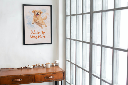 Wake Up Wag More Golden Retriever Rolled Poster - Image 2