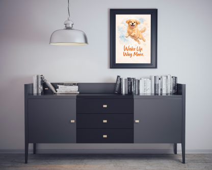 Wake Up Wag More Golden Retriever Rolled Poster - Image 4