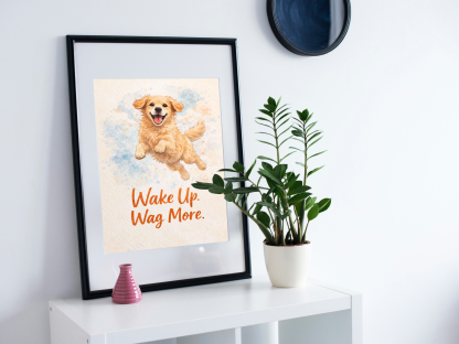 Wake Up Wag More Golden Retriever Rolled Poster - Image 5