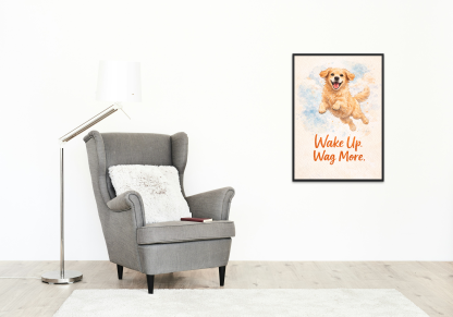 Wake Up Wag More Golden Retriever Rolled Poster - Image 6