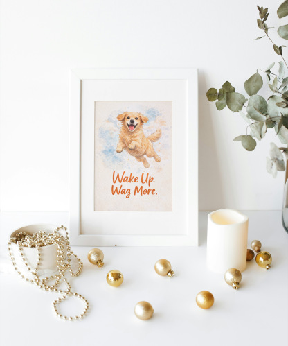 Wake Up Wag More Golden Retriever Rolled Poster - Image 9