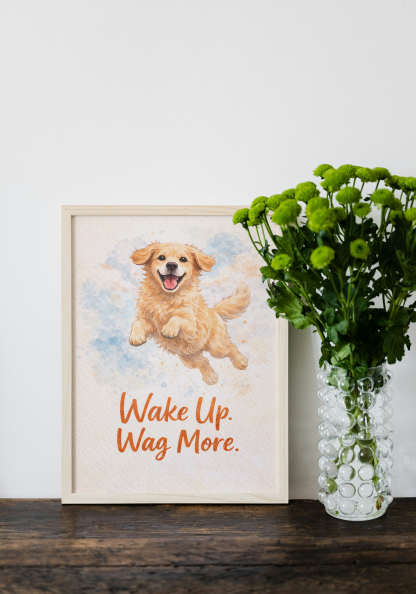 Wake Up Wag More Golden Retriever Rolled Poster - Image 10