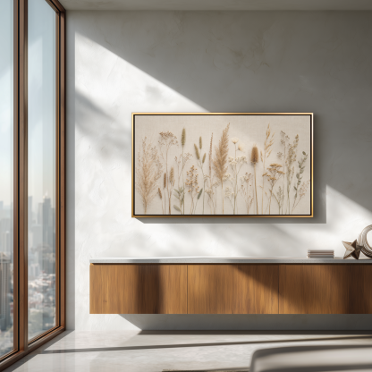 Minimalist Botanical Frame TV Art - Dried Grasses and Wild Botanical on Linen Background - Image 7